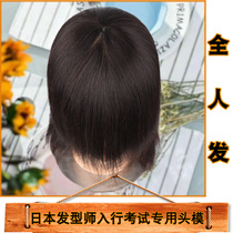Hair head model full real hair dummy head model head doll head mold apprentice real hair can be permed dyeing blow style