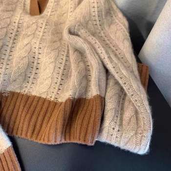 sweater ຫນາຂອງແມ່ຍິງ sweater ໃຫມ່ knitted sweater 2023 sweater ພາຍໃນແນວໂນ້ມທີ່ອົບອຸ່ນແລະຄົນອັບເດດ: ດູໃບໄມ້ລົ່ນແລະລະດູຫນາວຂອງແມ່ຍິງດູໃບໄມ້ລົ່ນແລະລະດູຫນາວ] knitted