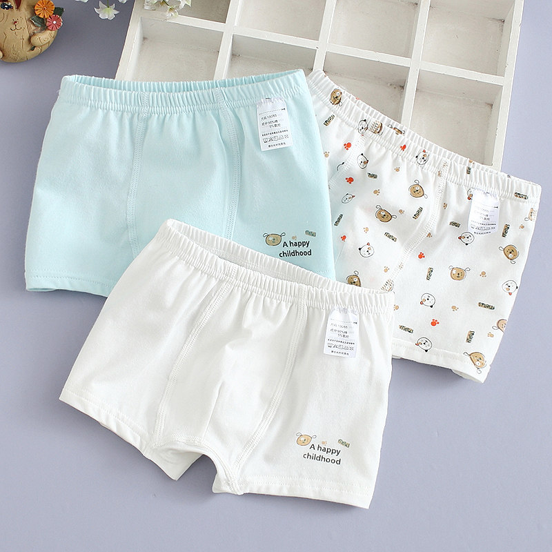 Pure cotton children's underwear boy boy flat angle thin section summer 10-year-old children's children baby four corners shorts head