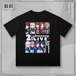 Crying Girl Band 2Nd Anniversary Support Short-Sleeve T-Shirt, Same Style as Inori Kiyokane, No School Pain Clothes, Summer
