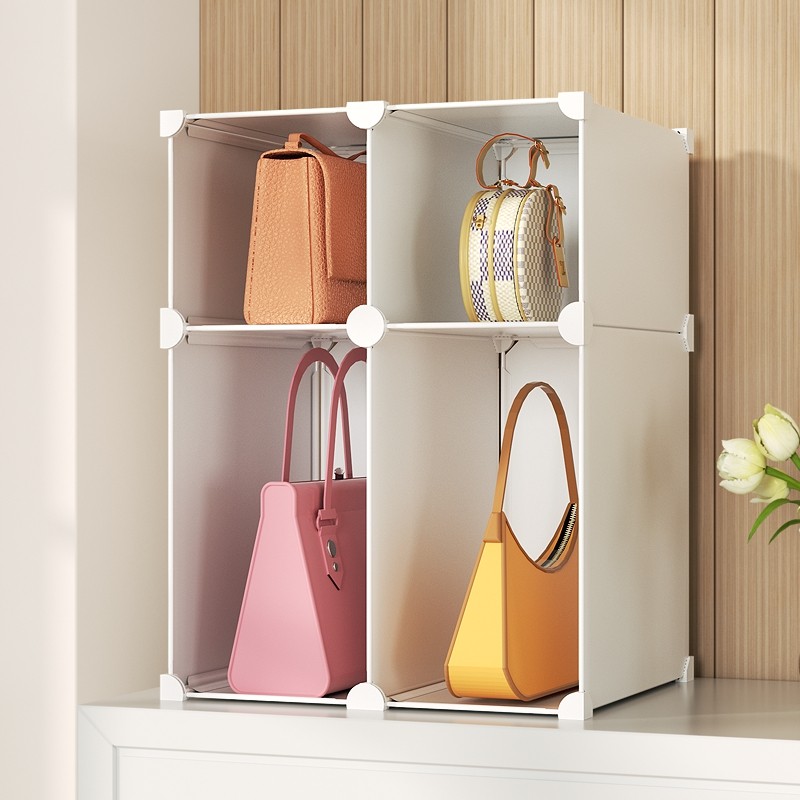 Bag storage cabinet wardrobe household partitions finishing storage artifact shelf transparent box box shelf