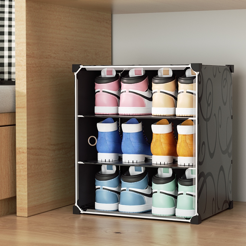 Transparent shoe box contains multi-layer plastic dorm bedside shoes collection of artifacts boots and cabinets office shoes