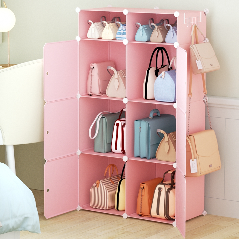 Put the bag shelf Bedroom student floor sundries Bag storage artifact finishing wardrobe put things on the shelf