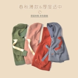 Детская осенняя удерживающая тепло толстовка с капюшоном подходит для мужчин и женщин, флисовый балахон, в корейском стиле, увеличенная толщина, в западном стиле