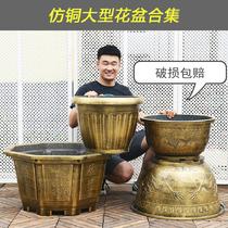 Flower Pot Manufacturer Direct Marketing Plastic Extra-large Thickened Courtyard Sleeping Lotus Lotus Lotus Basin Large Caliber Resin Outdoor Large Flower Pot