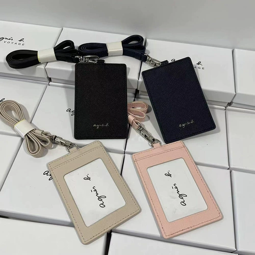 Кожаный картхолдер подходит для мужчин и женщин, бейджик, из натуральной кожи