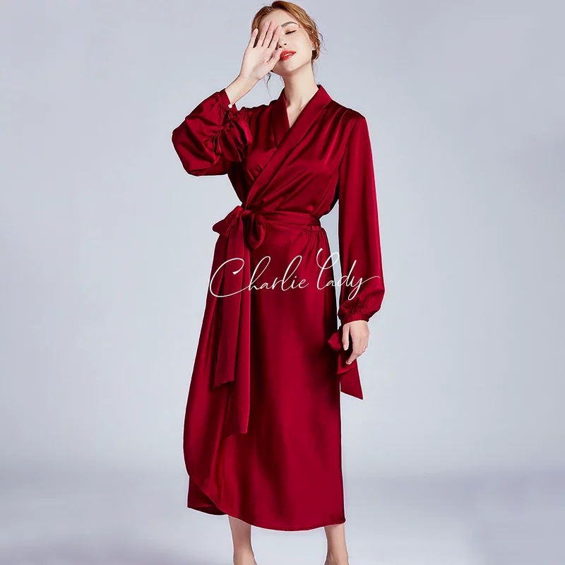 Силиковый (Silk) халат для невесты, красная бусина ко Дню рождения, пижама, для подружек невесты