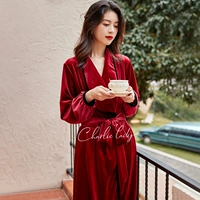 Бордовый банный халат