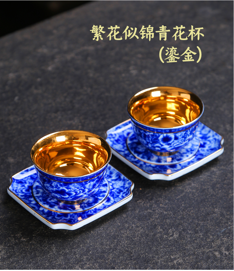 Sterling silver cup manual master cup personal single cup sample tea cup of jingdezhen ceramic kung fu tea Japanese contracted