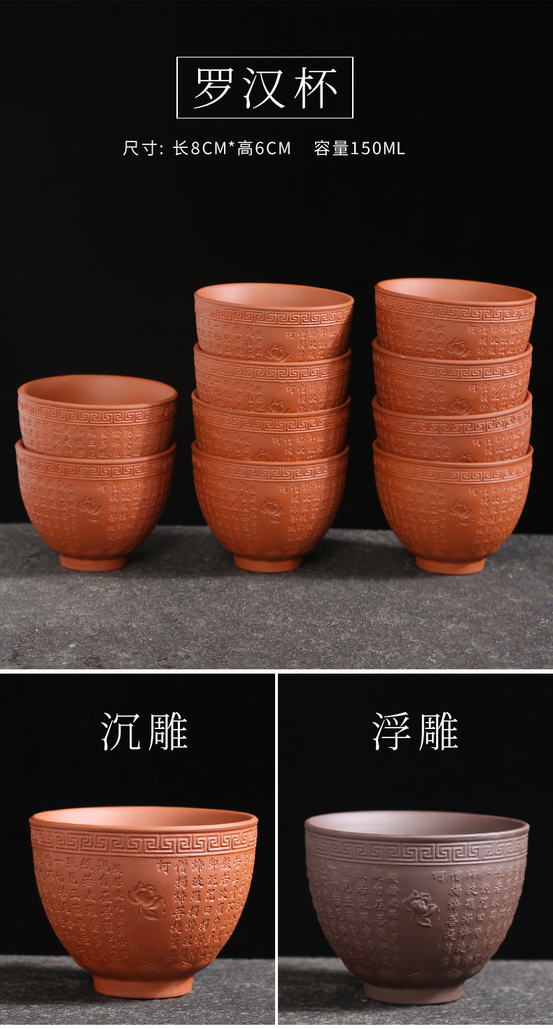 Purple clay up ceramic cups kunfu tea light master cup built single lamp cup tea sample tea cup with red glaze