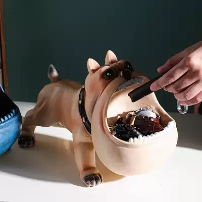Evil dog key storage box decoration porch living room decoration Desktop coffee table storage multi-function creative ashtray