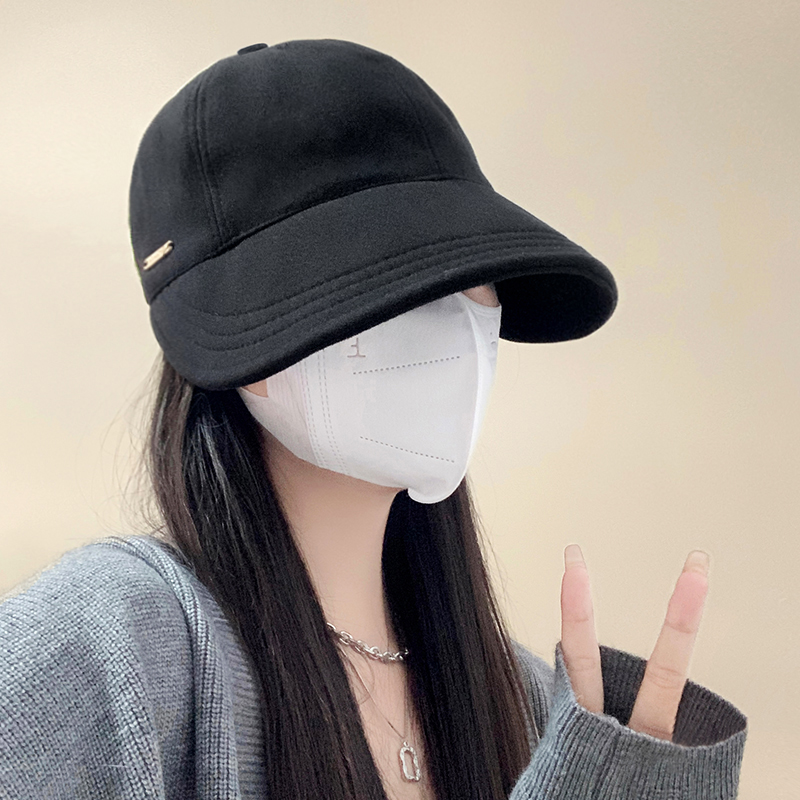 趙魯思同じ帽子レディース秋冬漁師帽子大きい頭囲大きい顔丸顔オールマッチ小ダックビル帽子