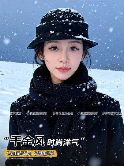 Hepburn-Style Wool Hat for Women 2025 New Winter Rolled-Edge Fisherman Hat Fashionable International Style Hat Beret