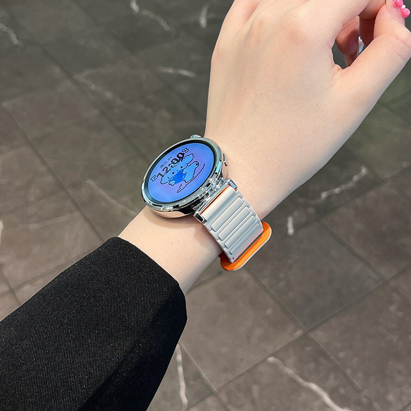 Zhang Jingyi's Same Style Compatible Huawei Gt6 Watch Strap Magnetic Silicone Gt5 Watch Strap Gt4 Watch Strap Watch3 New Model 4Pro Unisex Fit4 Wristband High-End Gt3 Autumn and Winter Honor Smart Sports