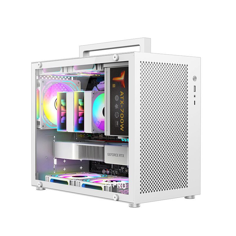 Yuqiao S5Pro Chassis Back Line Matx Motherboard White Sfx Power Supply Side Transparent Desktop Mini Itx Computer Handle