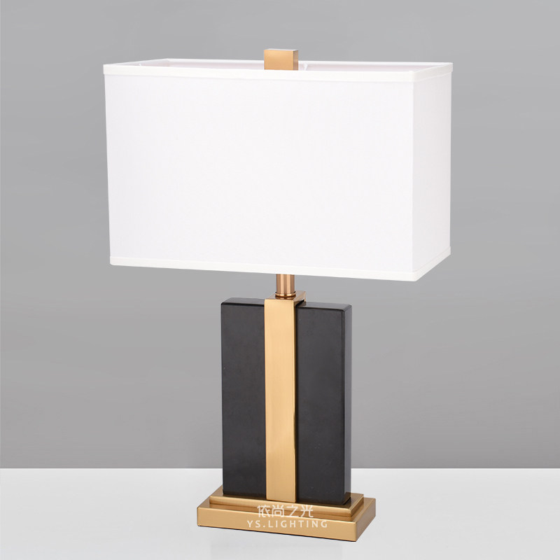 Living room marble table lamp post-modern light luxury designer model room study high-end Nordic lamp bedroom bedside lamp