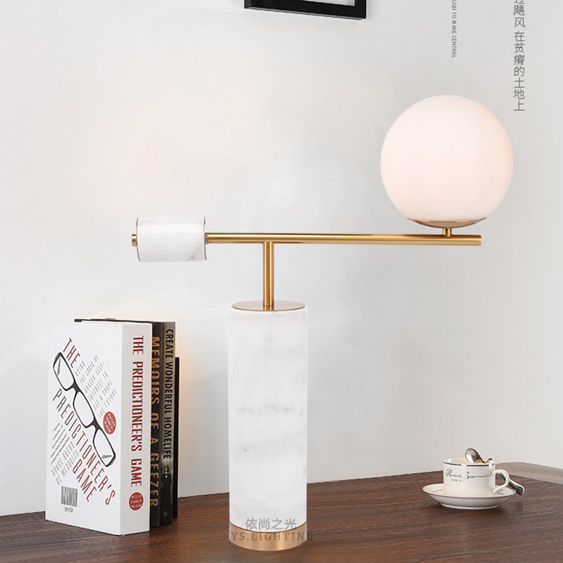 Postmodern creative designer Living room sample room Marble Table table Bedroom Living Room Bedside Hotel soft-mounted table lamp