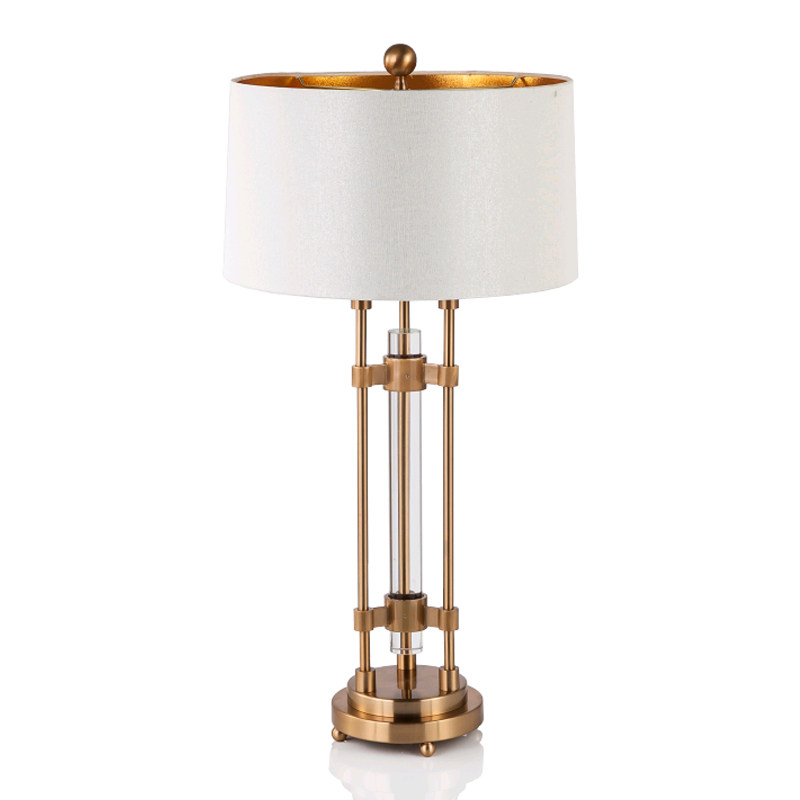 Postmodern designer crystal table lamp American minimalist living room study model room hardware glass rod decorative table lamp