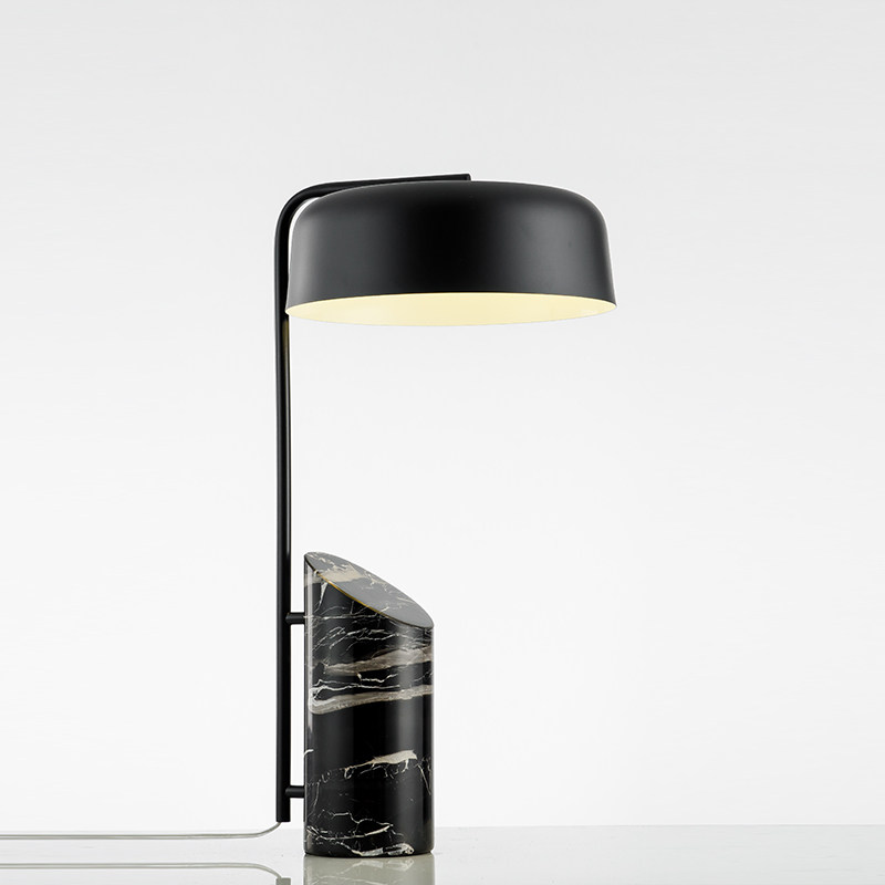 Rear modern hypotenuse grain cylindrical marble light lavish table light Living room sample room Book room Book room decoration Bedroom nightstand lamp