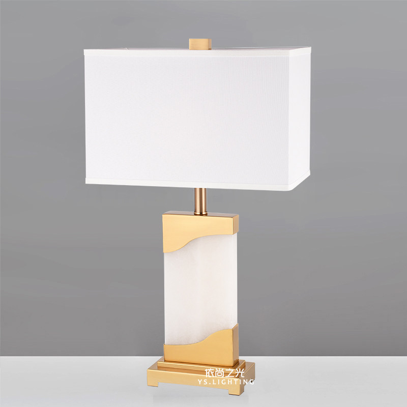 Post-modern metal creative table lamp designer model room living room lamp new Chinese style American luxury marble table lamp