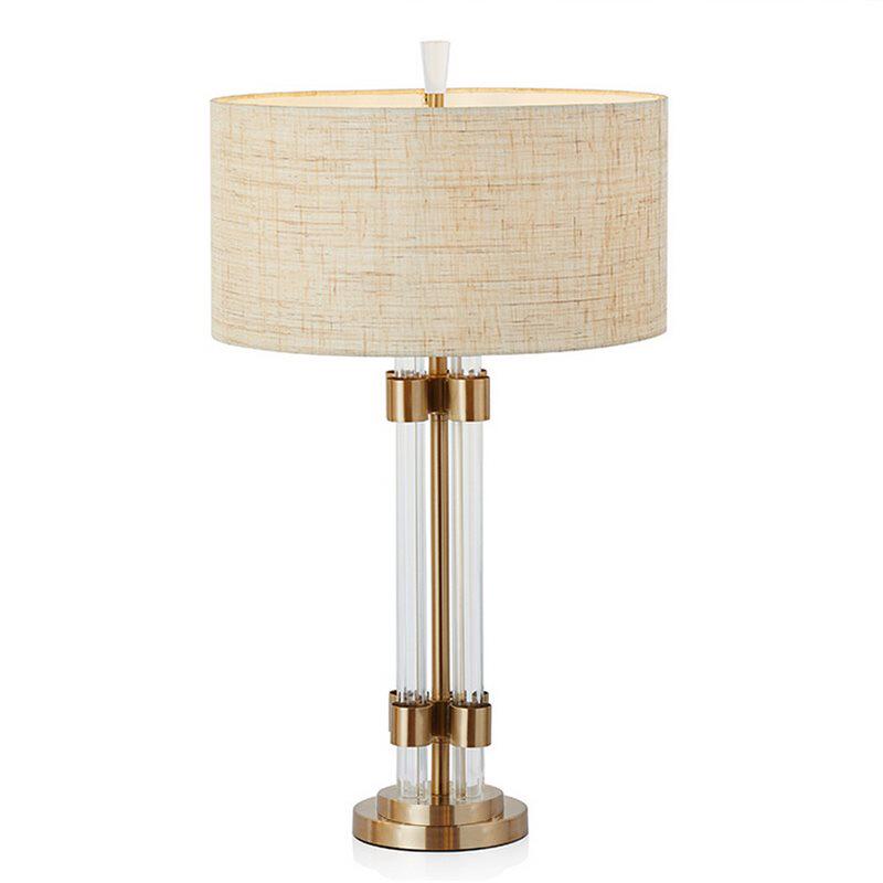 Special price Soft fashion designer American minimalist Living room Book room bedroom French style Mediterranean glass gold ancient bronze color table lamp