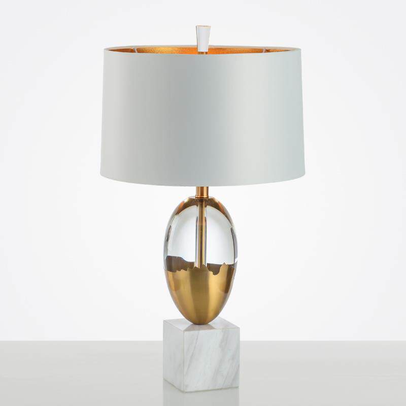 American Simple Egg-shaped Crystal Marble Base Modern Creative Villa Living Room Bedroom Model Room Decorative Table Lamp