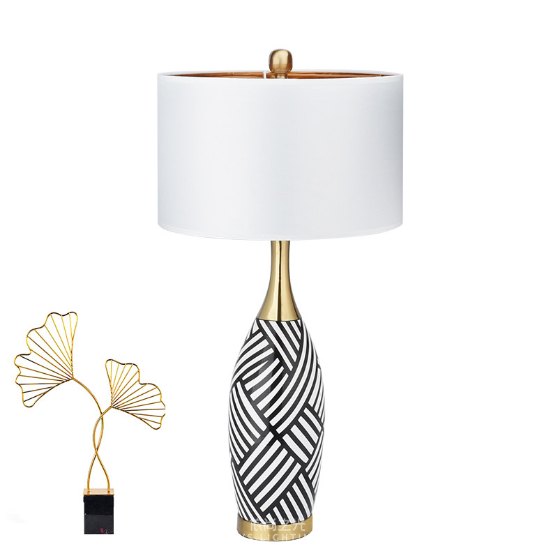 American Minimalist Desks Light Living Room Hotel Clubhouse Postmodern Zebra Table Lamp Designer's Villa Bedroom Bedside headlights