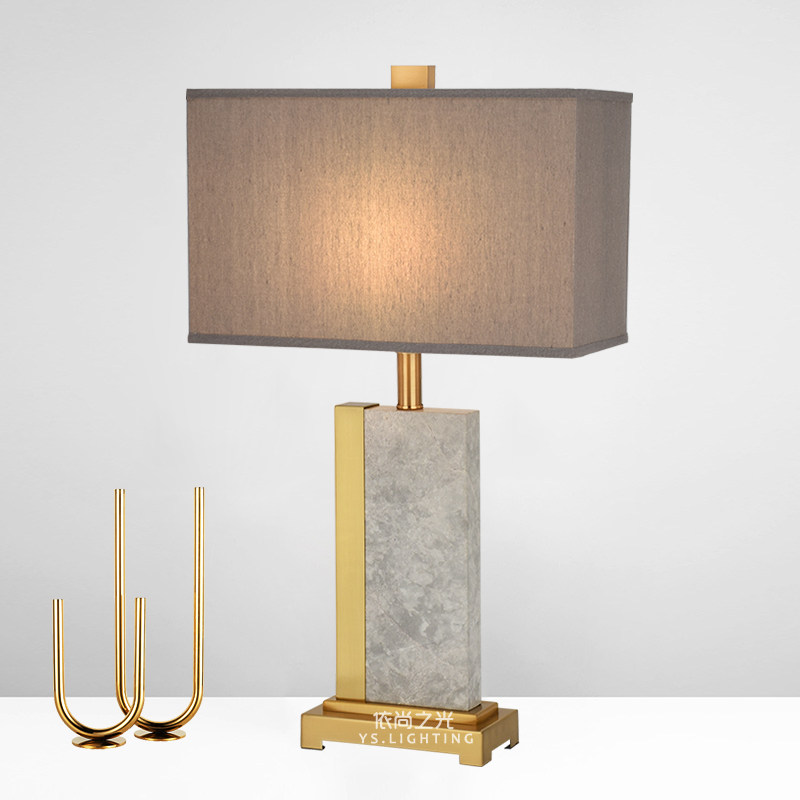 Post-modern minimalist decoration bedlight hotelsClub front desk atmospheric living room New Chinese gray marble lamp
