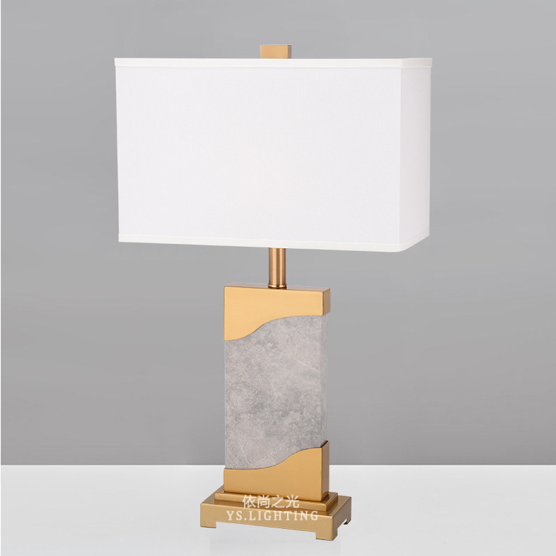 Postmodern metal creative table lamp designer Prototype Board Room Living Room Light New Chinese American Marble Table Lamp