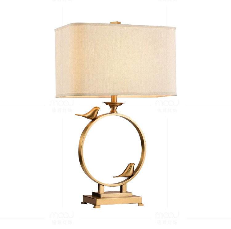 New Chinese table lamp bedside lamp bedroom counter lamp warm light desk lamp designer model room decoration bird table lamp