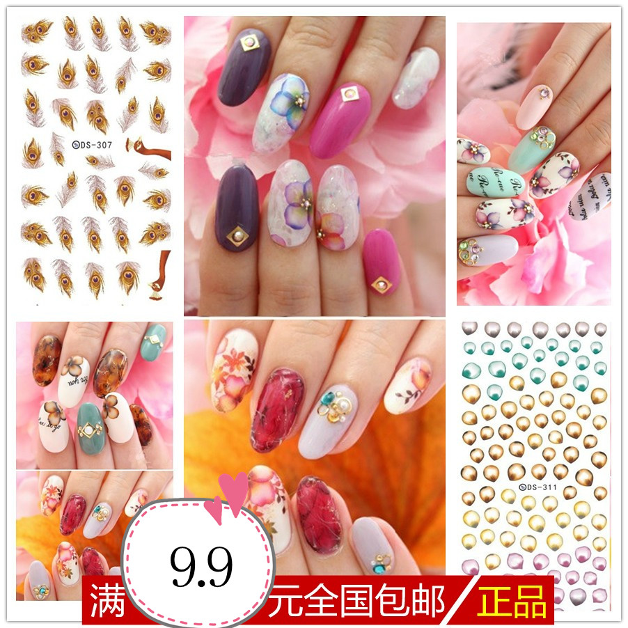 Special price US nail sticker Korean nail sticker texture flower petals dried flower nail polish rubber watermark sticker