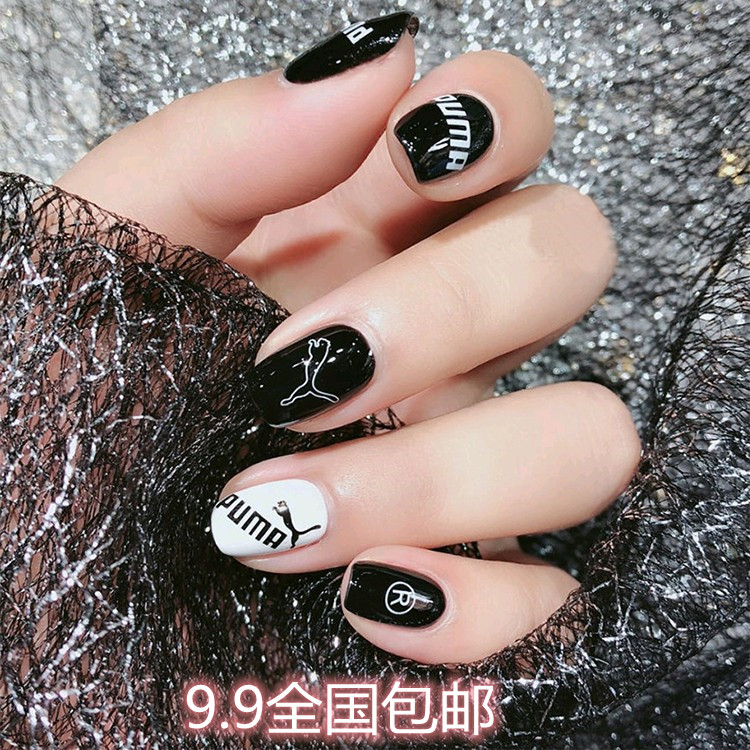 Net red sports nail stickers puma kappa big LOGO phototherapy mobile phone adhesive nail decals European and American style