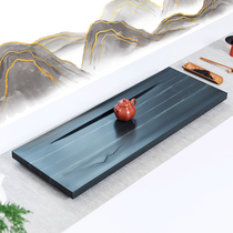 Natural Huangting jade tea tray Whole stone tea sea glossy drainage tea tray High-end living room modern tea table