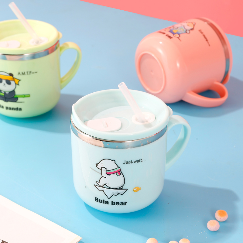 Children's water cup Home anti-fall cup Drinking Cup Milk Cup baby Drinking water Small mug cup mouth cup baby straw cup