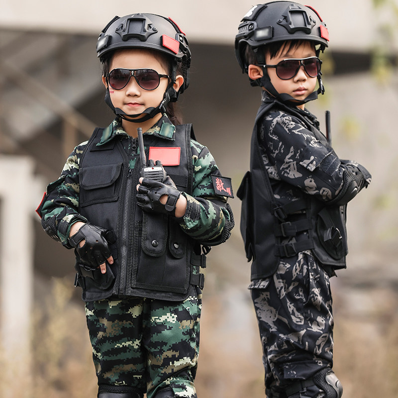 Children's camouflage suit special police uniform elementary school military training boys special soldiers equipment special police show suit female