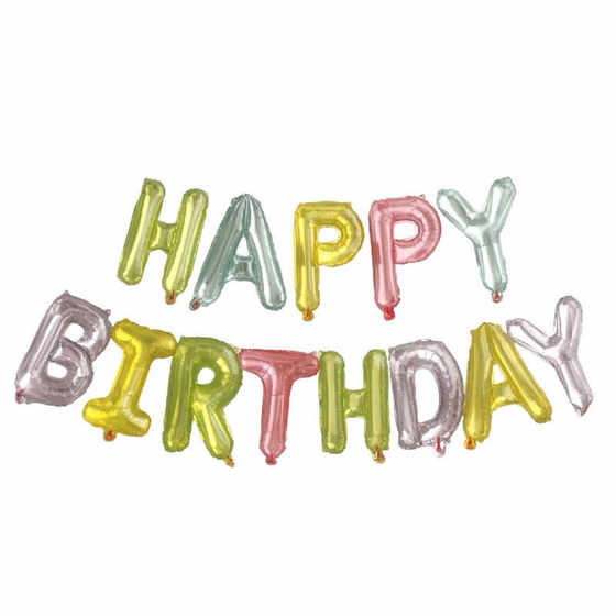 水晶果冻紫色40寸大号数字气球生日快乐字母气球桌飘拉旗生日帽