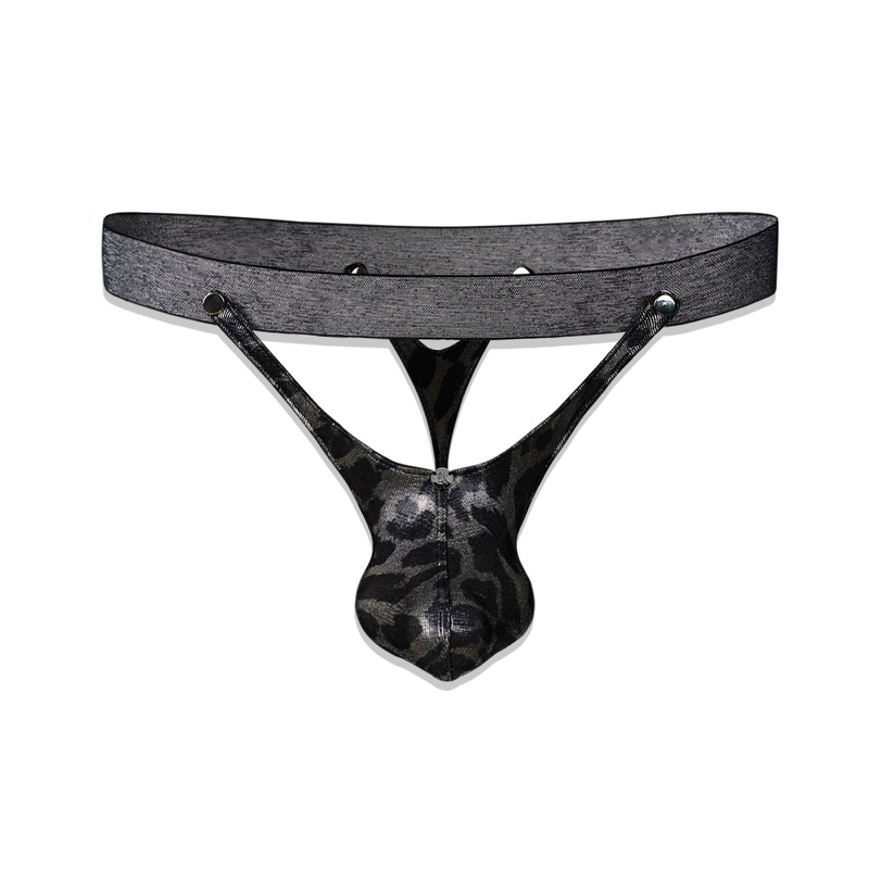 Original Men's Thong in Silver with Black Leopard Print, Can Be Worn over Underwear, with Removable Waistband, Sexy Men's Thong Original Men's Thong in Silver with Black Leopard Print, Can Be Worn over Underwear, with Removable Waistband, Sexy Men's Thong