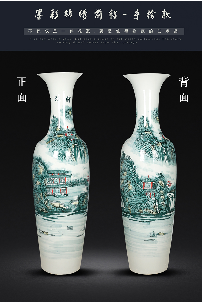 Jingdezhen ceramics of large blue and white porcelain vase decoration large furnishing articles home sitting room hotel opening gifts