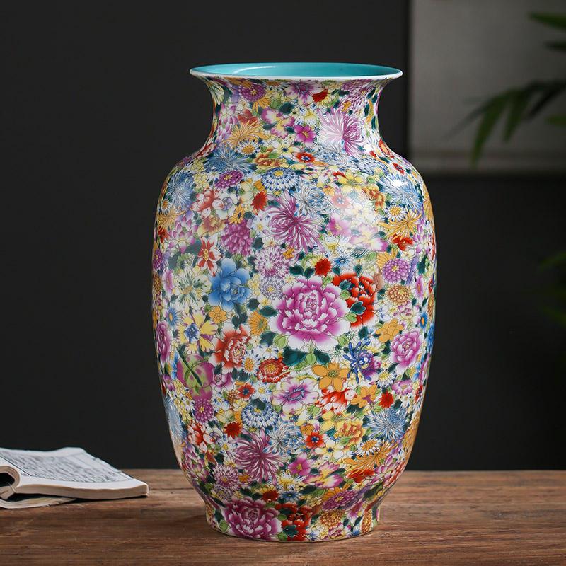 Archaize of jingdezhen ceramics colored enamel flower vases, decorative furnishing articles sitting room decoration flower arrangement craft gift