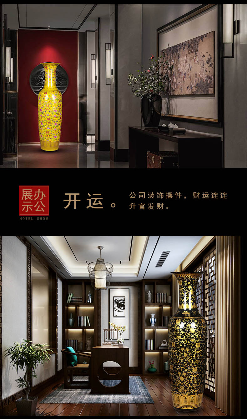 Jingdezhen ceramic Chinese style of large vases, Chinese red sitting room adornment porcelain hotel villa furnishing articles