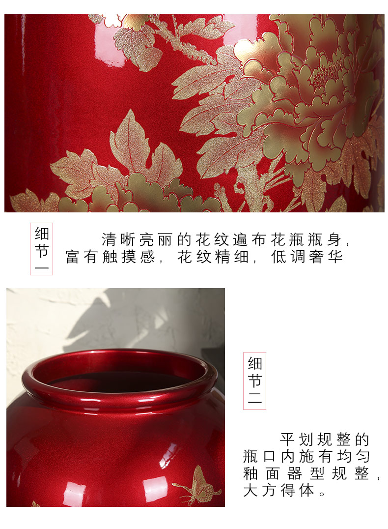 Jingdezhen ceramic glaze of large crystal vase home sitting room the opened flower arranging device decorative gift furnishing articles