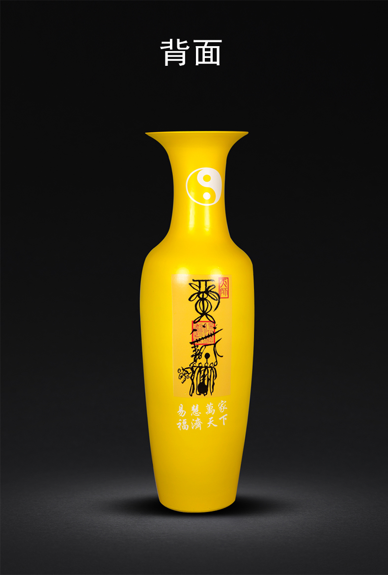 Jingdezhen ceramics high ground large vases, red yellow green maxim wealth sitting room place feng shui