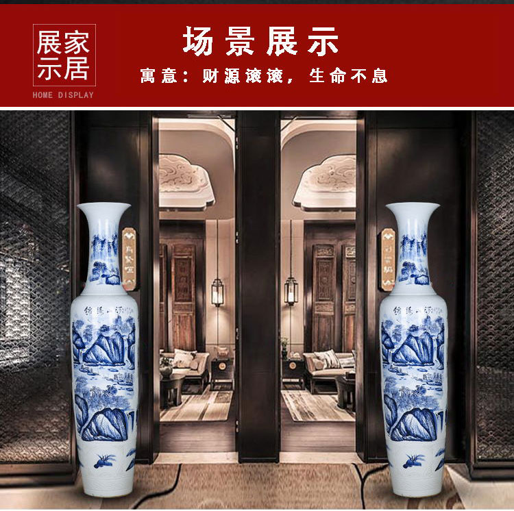 Jingdezhen ceramics has a long history in the landing big hand blue and white porcelain vase splendid sunvo sitting room the opened