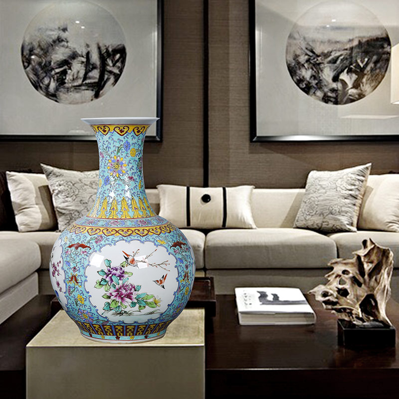 Archaize of jingdezhen ceramics powder enamel handpainted Chinese style household furnishing articles dry flower arrangement for the opening of large vases, bottles