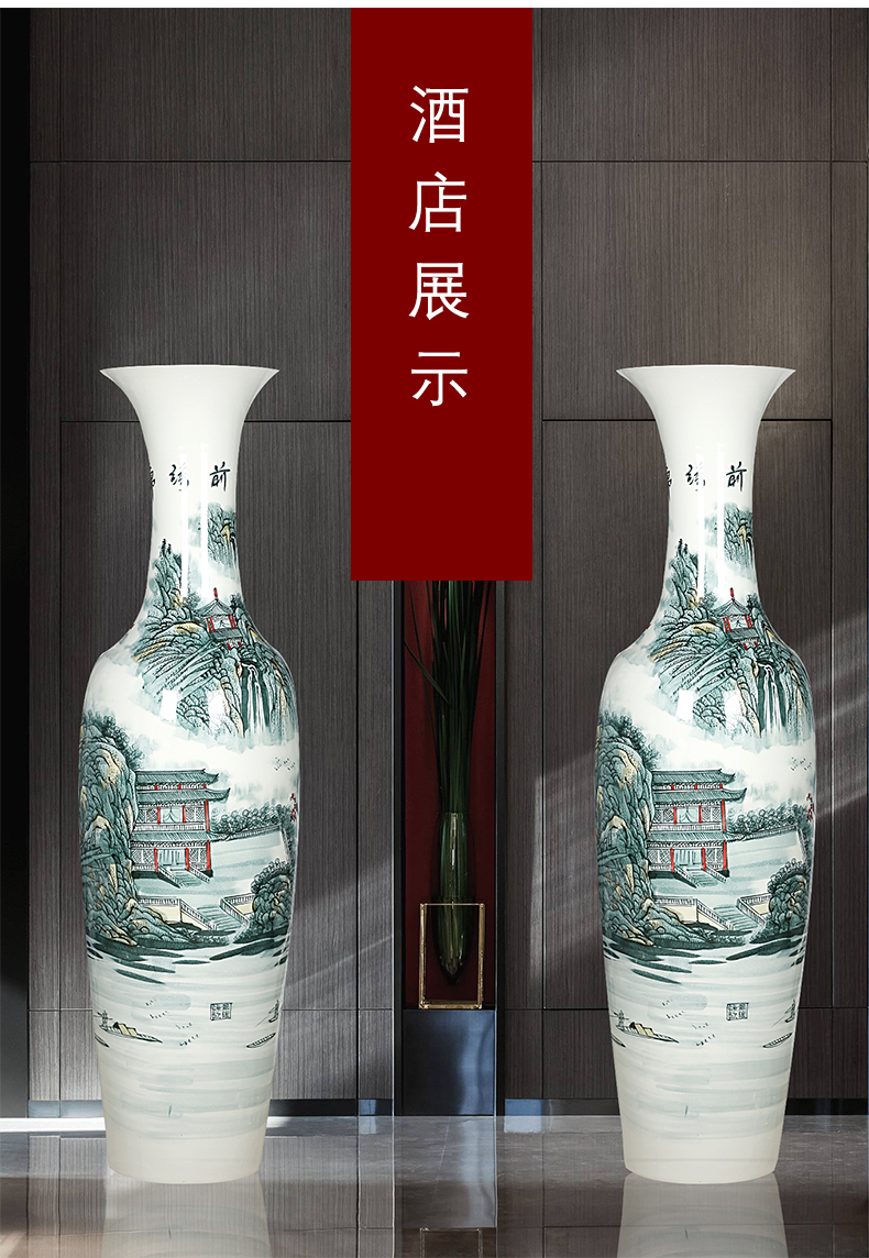 Jingdezhen ceramics of large blue and white porcelain vase decoration large furnishing articles home sitting room hotel opening gifts