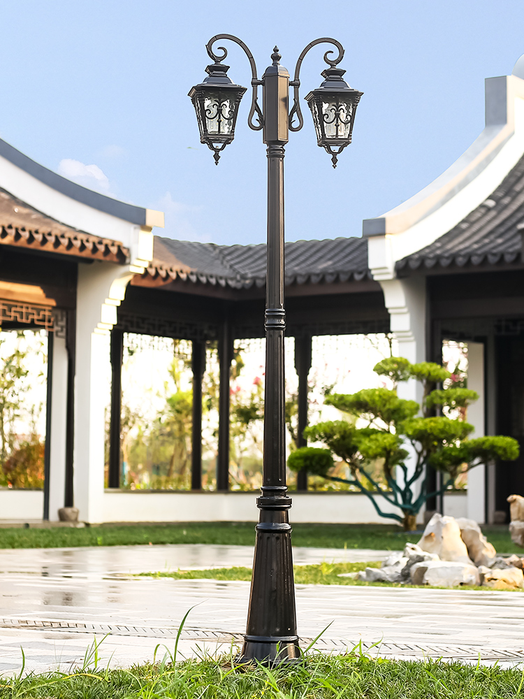 European retro lawn lamp Villa garden lawn buried lamp High pole Garden lamp pole Community outdoor waterproof landscape lamp