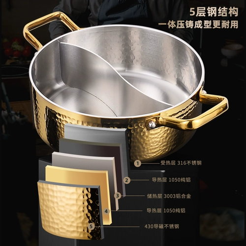 316 из нержавеющей стали Shabu -Shabu Home Hammer Soup Soup Hot Pot Специальная плита специальная горшка горячий горшок 2023 Новый
