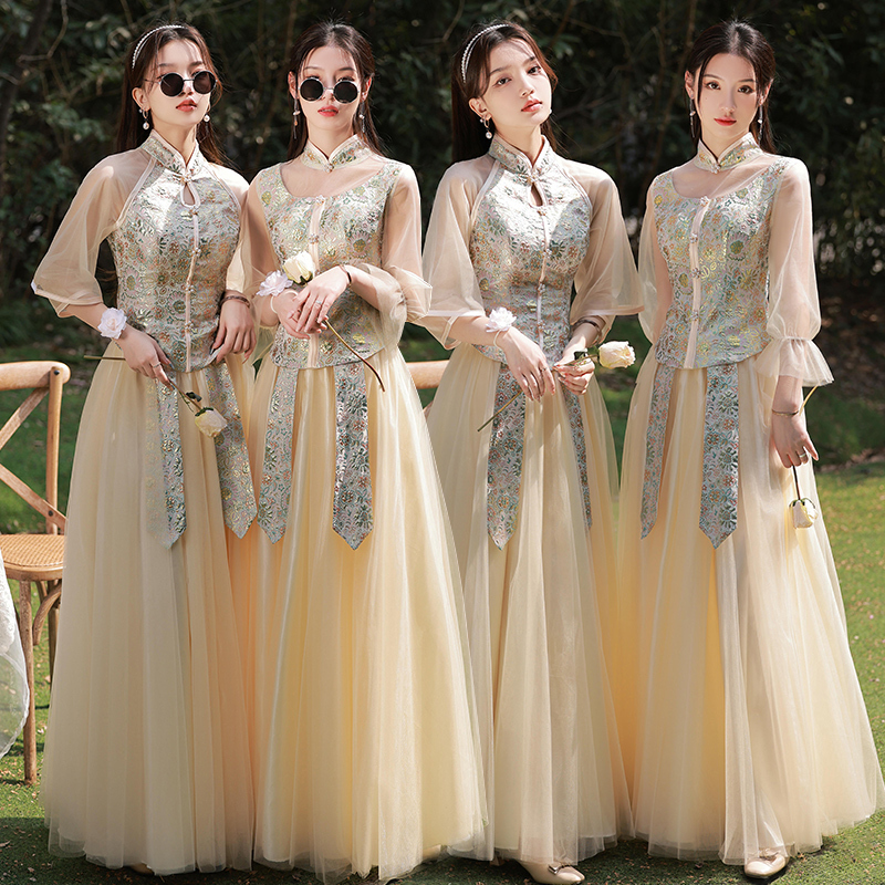 New Chinese-Style Bridesmaid Dress, Thin and Plus-Size, Sister Dress, 2026 New Chinese-Style Xiuhe Dress, Summer Bridesmaid Group New Chinese-Style Bridesmaid Dress, Thin and Plus-Size, Sister Dress, 2026 New Chinese-Style Xiuhe Dress, Summer Bridesmaid Group