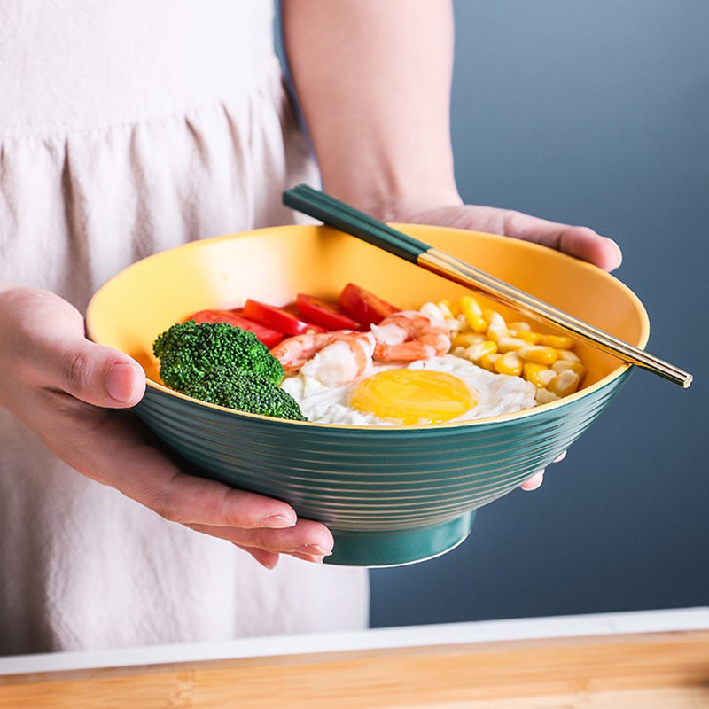 Ceramic Day Style Pull Noodles Bowl Bucket Hat Bowl COMMERCIAL LARGE BOWL SOUP BOWL LARGE NUMBER HOME EAT NOODLE BOWL CREATIVE CUTLERY NOODLE BOWL