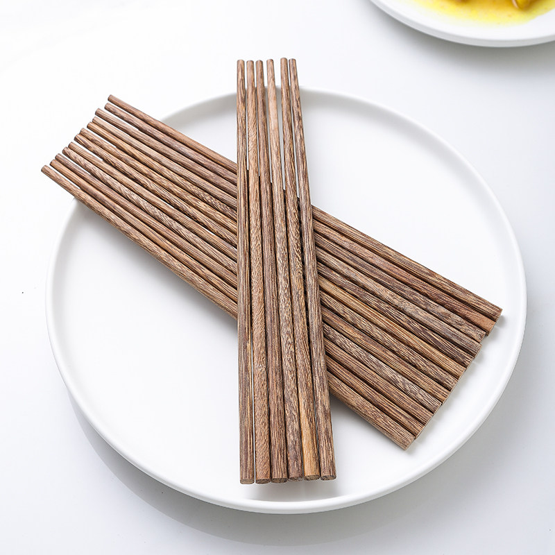 Chicken Wings Wood Chopsticks Home Eat Non-slip Natural Solid Wood Fried Chopsticks 10 Contained No Lacquer No Wax-Taobao